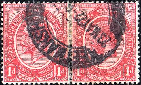 GERMAN SWA 1915: FORERUNNERS 1d PAIR USED (SA3) - KEETMANSHOOP CDX