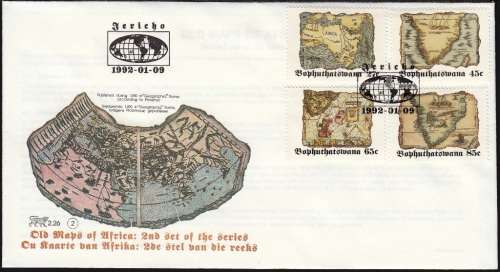 BOPHUTHATSWANA 1992: OFFICIAL FDC 2.26 - OLD MAPS OF AFRICA (2nd SERIES)