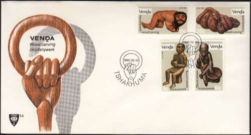 VENDA 1980: OFFICIAL FDC 1.2 - WOOD CARVINGS+ FREE STAMP CARD