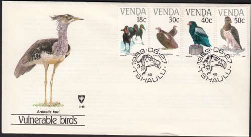VENDA 1989: OFFICIAL FDC 2.15 VULNERABLE BIRDS