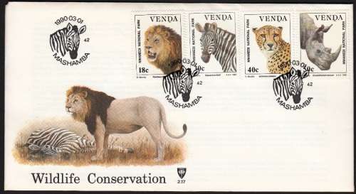 VENDA 1990: OFFICIAL FDC 2.17 WILDLIFE CONSERVATION+ FREE DATE-STAMP CARD