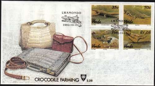 VENDA 1992: OFFICIAL FDC 2.28 CROCODILE FARMING