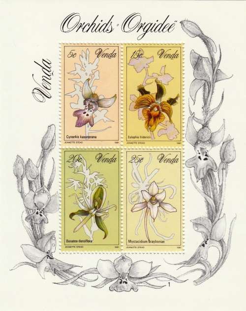 VENDA 1981 MINIATURE SHEET - ORCHIDS MNH (SACC 50)