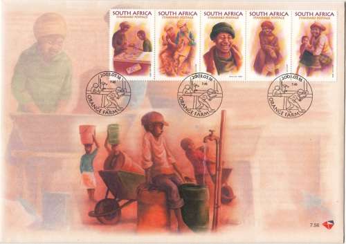 RSA OFFICIAL FDC 7.55 and 7.56 2003: LIVE IN INFORMAL SETTLEMENTS (A5 SIZE)