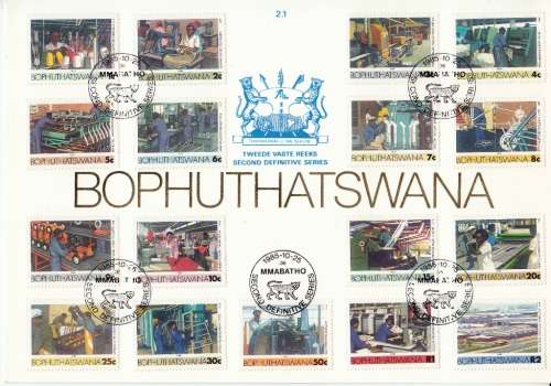 BOPHUTHATSWANA 1985: FIRST-DAY FOLDER 2.1 - 2nd DEFINITIVE ISSUE