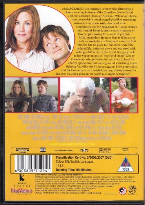 DVD: MANAGEMENT STARRING JENNIFER ARNISTON (90 min)