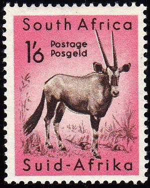 UNION 1954: DEFINITIVE ISSUE 1s6d GEMSBUCK MNH (SACC 160)