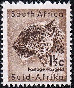 UNION 1961: DEFINITIVE ISSUE 1½c LEOPARD MNH (SACC 186)