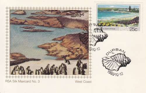 RSA SILK MAXICARD#3 1983: WEST COAST - UNUSED MINT - NUMBER 401 OF 500 ISSUED