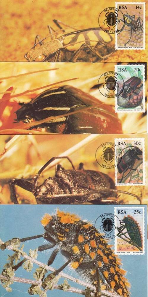 RSA POST CARDS 1987: BEATLES FULL SET OF FOUR UNUSED CTO IN ORIGINAL WRAPPING