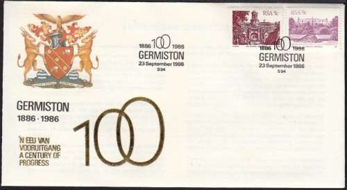 RSA COMM. COVER 1986: CENTENARY OF GERMISTON