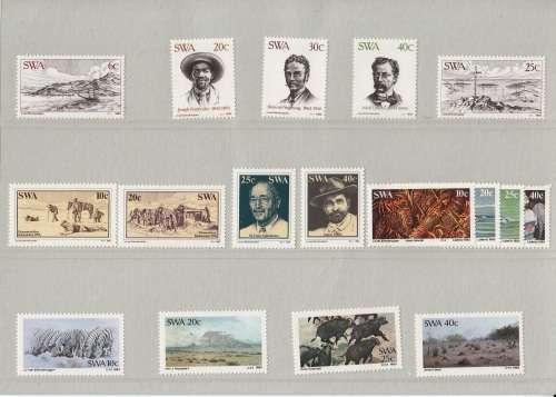 SWA  FULL SET OF STAMPS ISSUED DURING 1983 AS ISSUE BY PHILATELIC SERVICES
