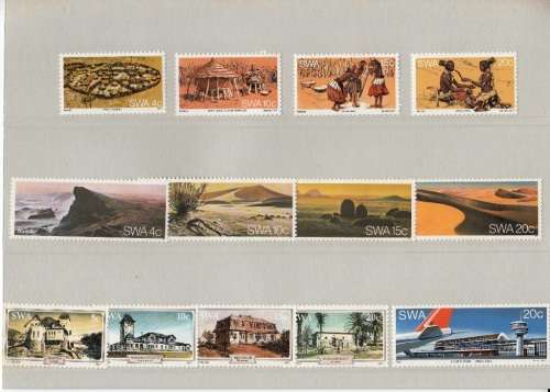 SWA  FULL SET OF STAMPS + MINISHEET ISSUED DURING 1977 BY PHILATELIC SERVICES