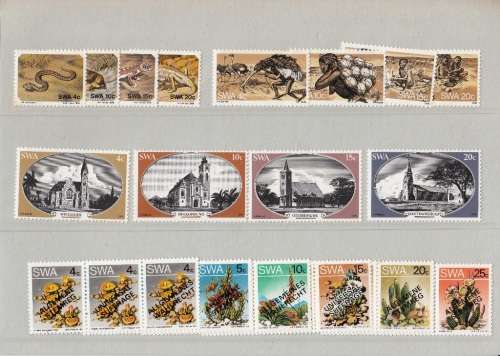 SWA  FULL SET OF STAMPS + MINISHEET ISSUED DURING 1978 BY PHILATELIC SERVICES