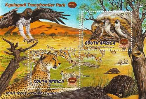 RSA 2001: KGALAGADI TRANSFRONTIER PARK MINIATURE SHEET MNH (SACC 1390)
