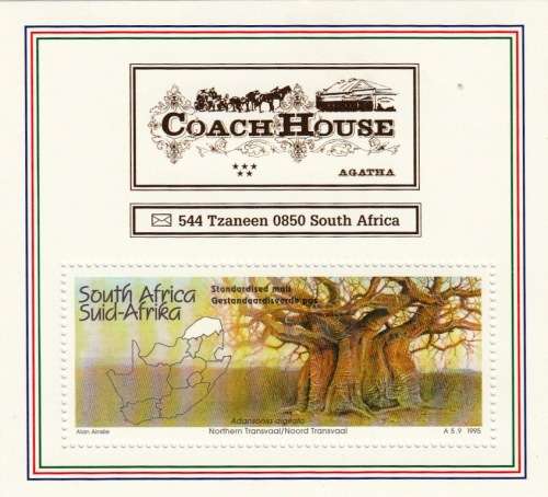 RSA MINIATURE SHEET 1997: NEW DESIGN OF AGATHA COACH HOUSE MNH (SACC 1060)