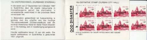 RSA 1987: BOOKLET#1 - CHARITY BOOKLET MINT COMPLETE (SACC 635)