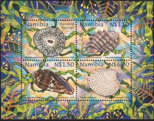 NAMIBIA MINIATURE SHEET 1998: SHELLS IN NAMIBIA MNH (SACC 256)