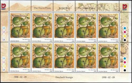 NAMIBIA  1998: THE NARRA PLANT CULTIVATION FULL SHEET MNH (SACC 239)