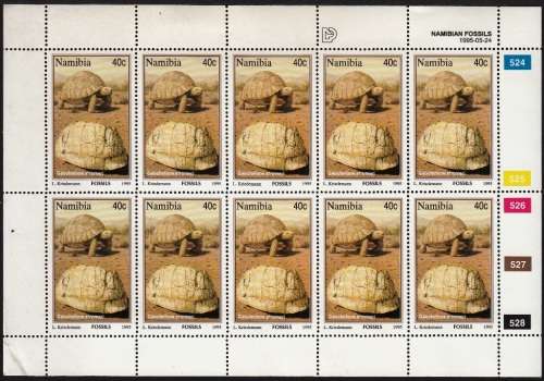 NAMIBIA 1995: NAMIBIAN FOSSILS FULL SET OF FULL SHEETS OF 10 MNH (SACC 126-129) NOTE CONDITION