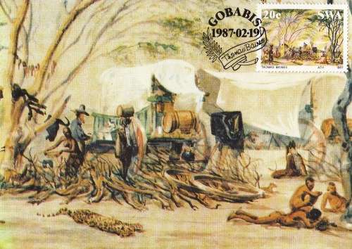 SWA POSTCARDS#46-49 1987: PAINTINGS BY THOMAS BAINES CTO UNUSED