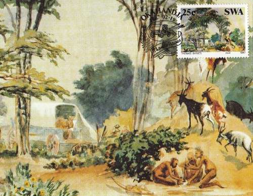 SWA POSTCARDS#46-49 1987: PAINTINGS BY THOMAS BAINES CTO UNUSED