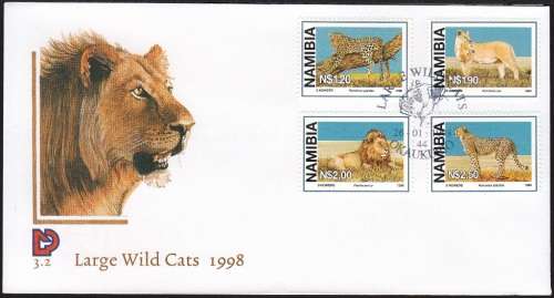 NAMIBIA 1998: FDC 3.2 - LARGE WILD CATS