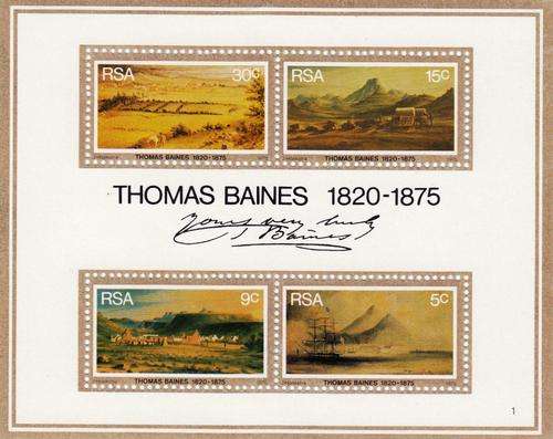 RSA 1975 DEATH CENTENARY OF THOMAS BAINES MINI SHEET#1