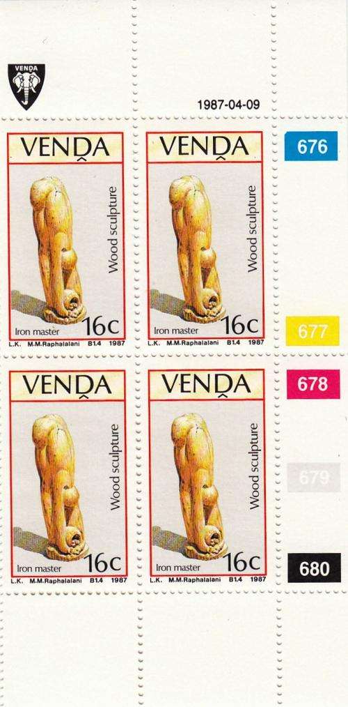VENDA 1987 WOOD SCULPTURES 16c CONTROL BLOCK OF 4 (SACC156)