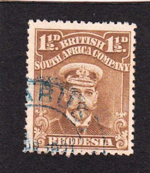 BRITISH SOUTH AFRICAN COMPANY 1913: RHODESIA: ADMIRALS 1 1/2d  USED PERF 14 (SACC199)