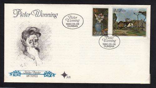 RSA OFFICIAL FDC 3.21 1980: PIETER WENNING (ARTIST)