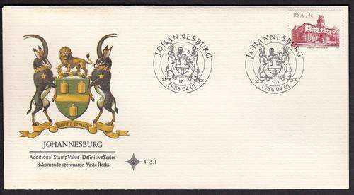 RSA OFFICIAL FDC 4.15.1 1986: JOHANNESBURG