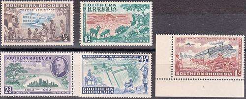 SOUTHERN RHODESIA 1953: BIRTH CENTENARY OF CECIL JOHN RHODES FULL SET MH