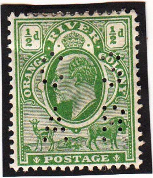 ORANGE RIVER COLONY 1903: KEVII 1/2d PERFORATED "CSAR" MH