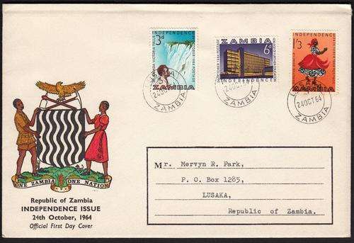 ZAMBIA FDC 1964: INDEPENDENCE ISSUE