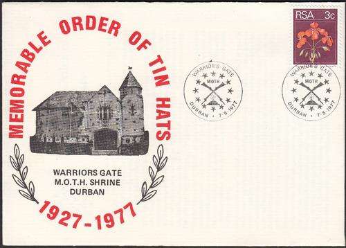 RSA CELEBRATION COVER 1977: MEMORABLE ORDER OF THE TIN HATS, DURBAN
