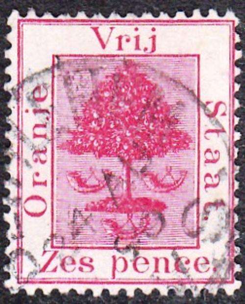 ORANGE FREE STATE 1891: SIX PENCE USED (SACC 11)