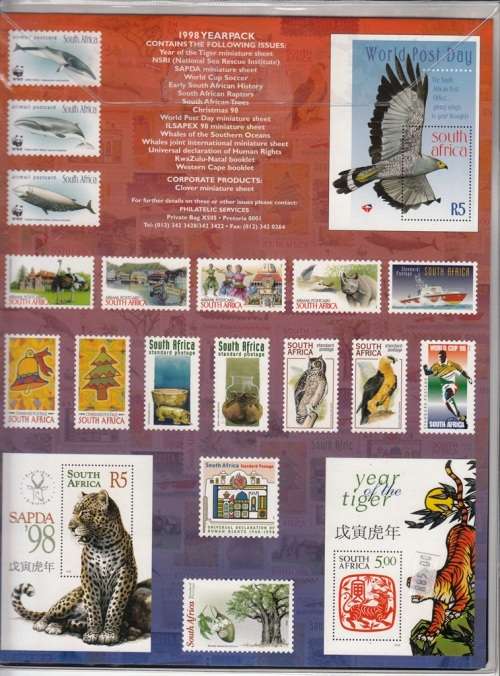 RSA 1998: COMMOMERATIVE YEARPACK excl NATAL and CAPE BOOKLETS