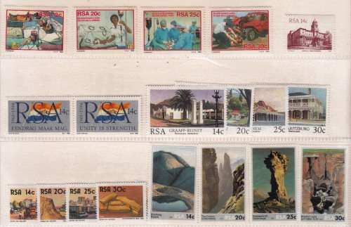 RSA 1986: FULL SET OF STAMPS ISSUED DURING 1986 MNH (SACC 600-619)