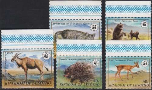 LESOTHO 1982: WILDLIFE FULL SET OF 5 MNH (SG 468-472)