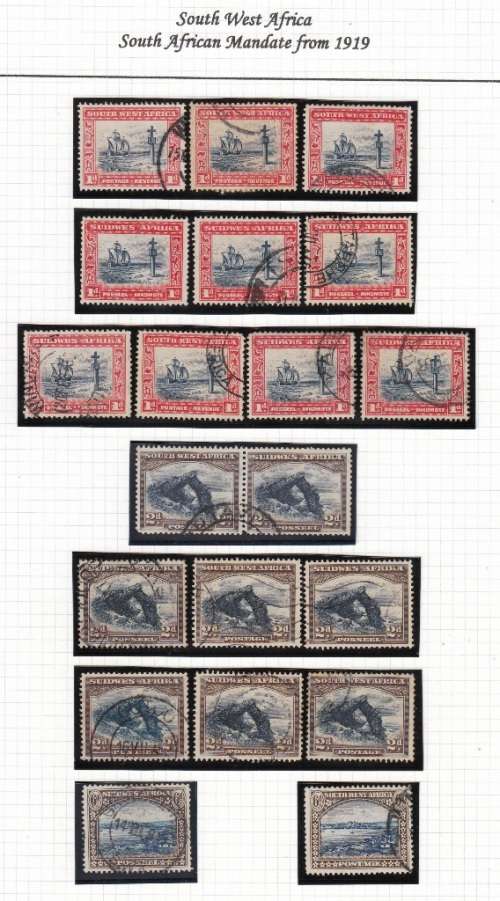 SWA 1931: 1st PICTORIALS OF S.W.A. 1d,2d,3d,6d USED (SACC104-106,106)