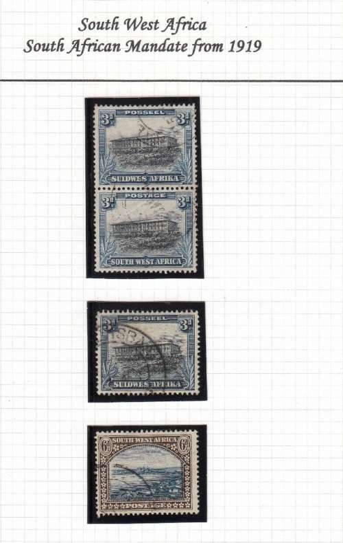 SWA 1931: 1st PICTORIALS OF S.W.A. 1d,2d,3d,6d USED (SACC104-106,106)