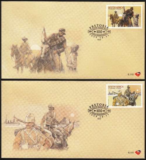 RSA 1999: OFFICIAL FDC 6.110 and 6.111 - COMMEMORATION OF ANGLO-BOER WAR SET