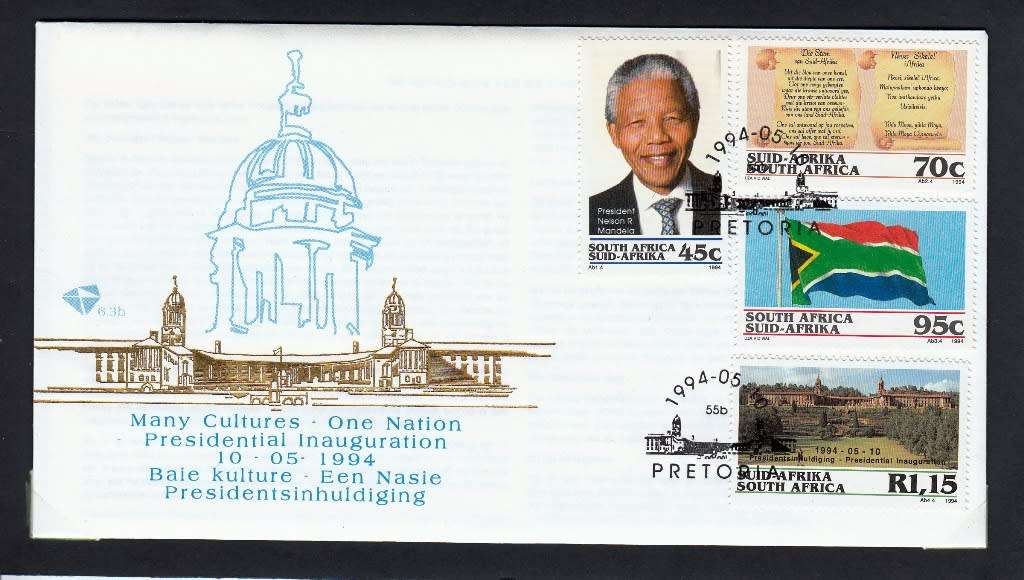 RSA 1994: OFFICIAL FDC 6.3b PRES MANDELLA INAUGURATION