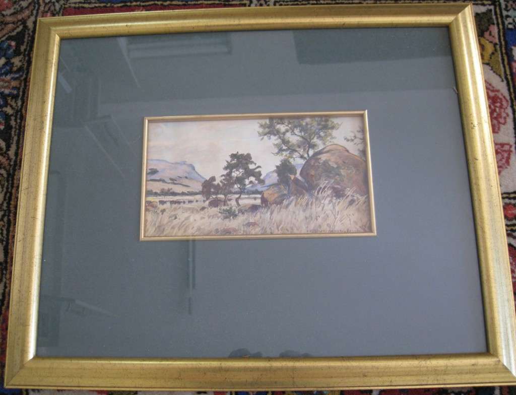 ORIGINAL WATERCOLOUR PAINTING BY ERICH MAYER (1941) - 47x39 cm FRAMED - SIZE 23,5x14cm
