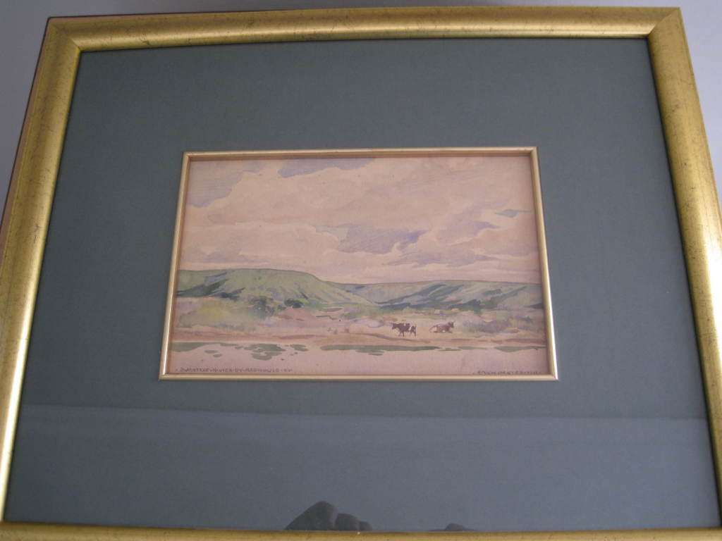 ORIGINAL WATERCOLOUR PAINTING BY ERICH MAYER (1911) - 47x39 cm FRAMED - SIZE 23x15cm