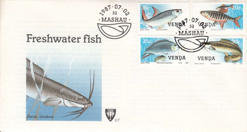 VENDA 1987: OFFICIAL FDC 2.7  FRESHWATER FISH
