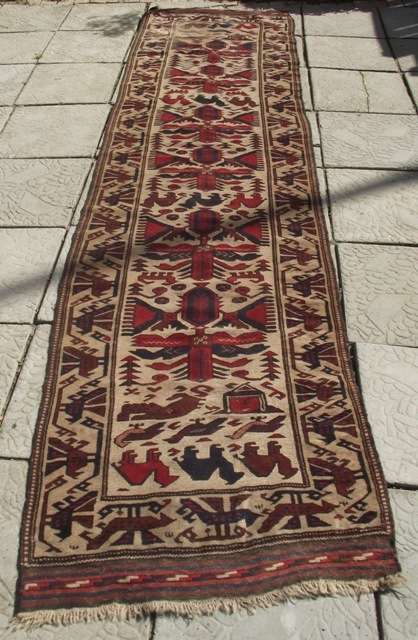 HAND MADE PERSIAN RUNNER 362 X 85