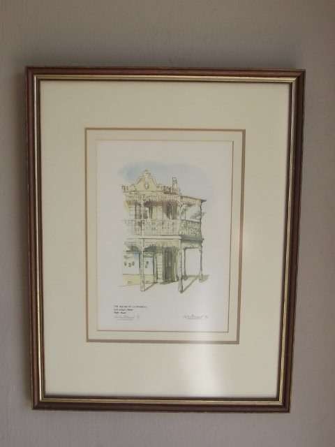 LOVELY C WHITEHEAD SIGNED PRINT DEPICTING THE CORNER OF WELTEVREDEN AND KLOOF STR, CAPE TOWN