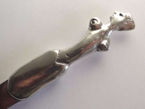 STUNNING CARROL BOYES MINI PATE KNIFE (PEWTER AND STAINLESS STEEL)-WOMAN COIL